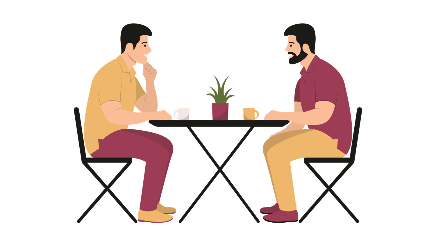 Coffee-analogy illustration of eye-level camera perspective